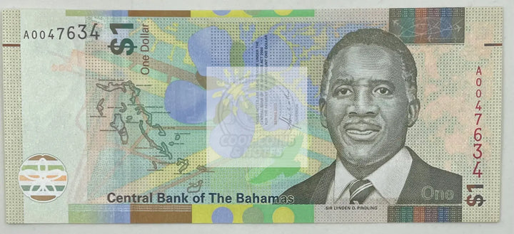 2017 Bahamas $1 Dollar  P-77a  UNC Banknote - Cool Coins & Notes