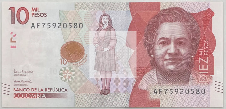 2019 Columbia 10,000 Pesos  UNC World Banknote - Cool Coins & Notes