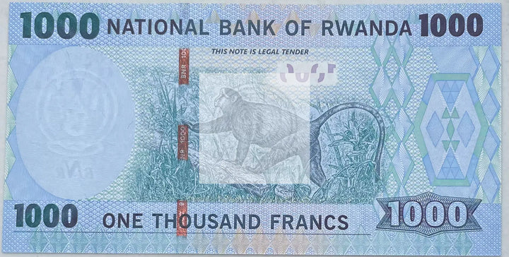 2019 Rwanda 1,000 Francs P-39b UNC World Banknote - Cool Coins & Notes