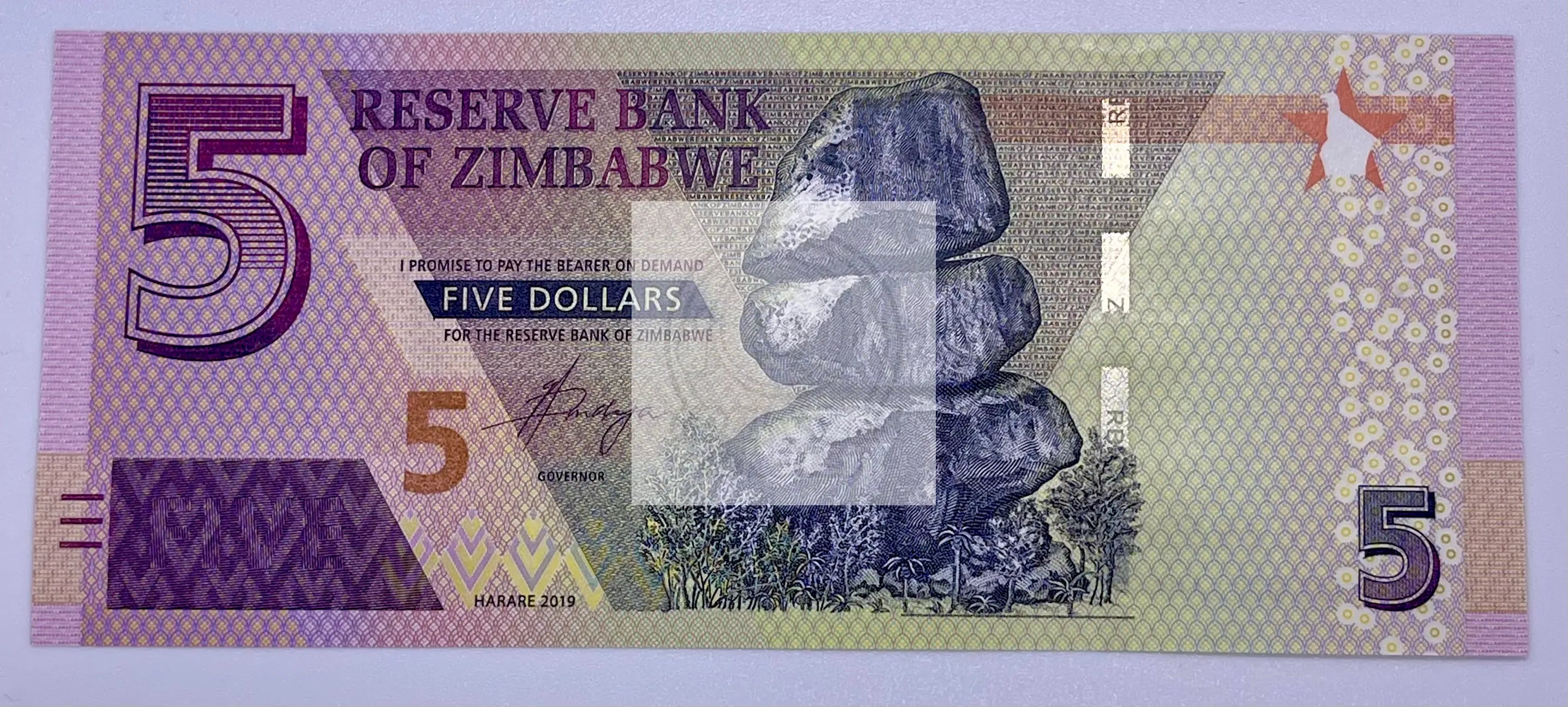 2019 $5 DOLLARS ZIMBABWE CURRENCY UNC BANKNOTE NOTE MONEY BANK BILL CASH AFRICA - Cool Coins & Notes