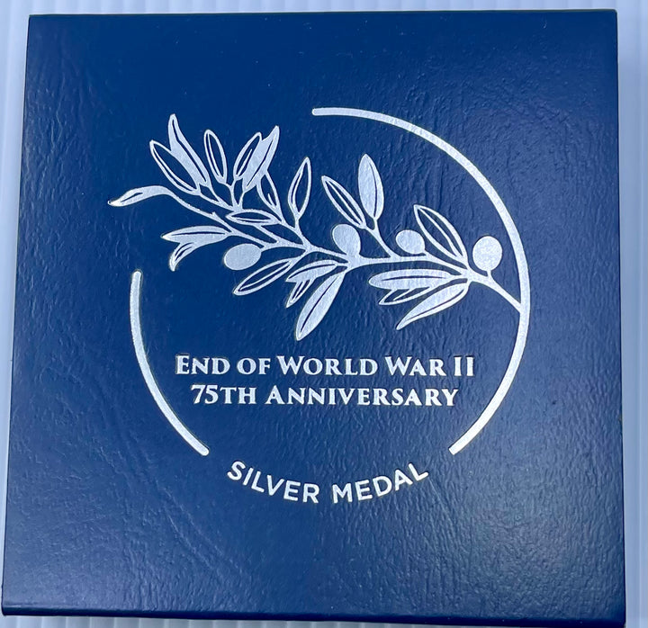 2020 SILVER MEDAL END OF WORLD WAR II IN ORIGINAL BOX/COA 1 OZ .999 WW2 - Cool Coins & Notes