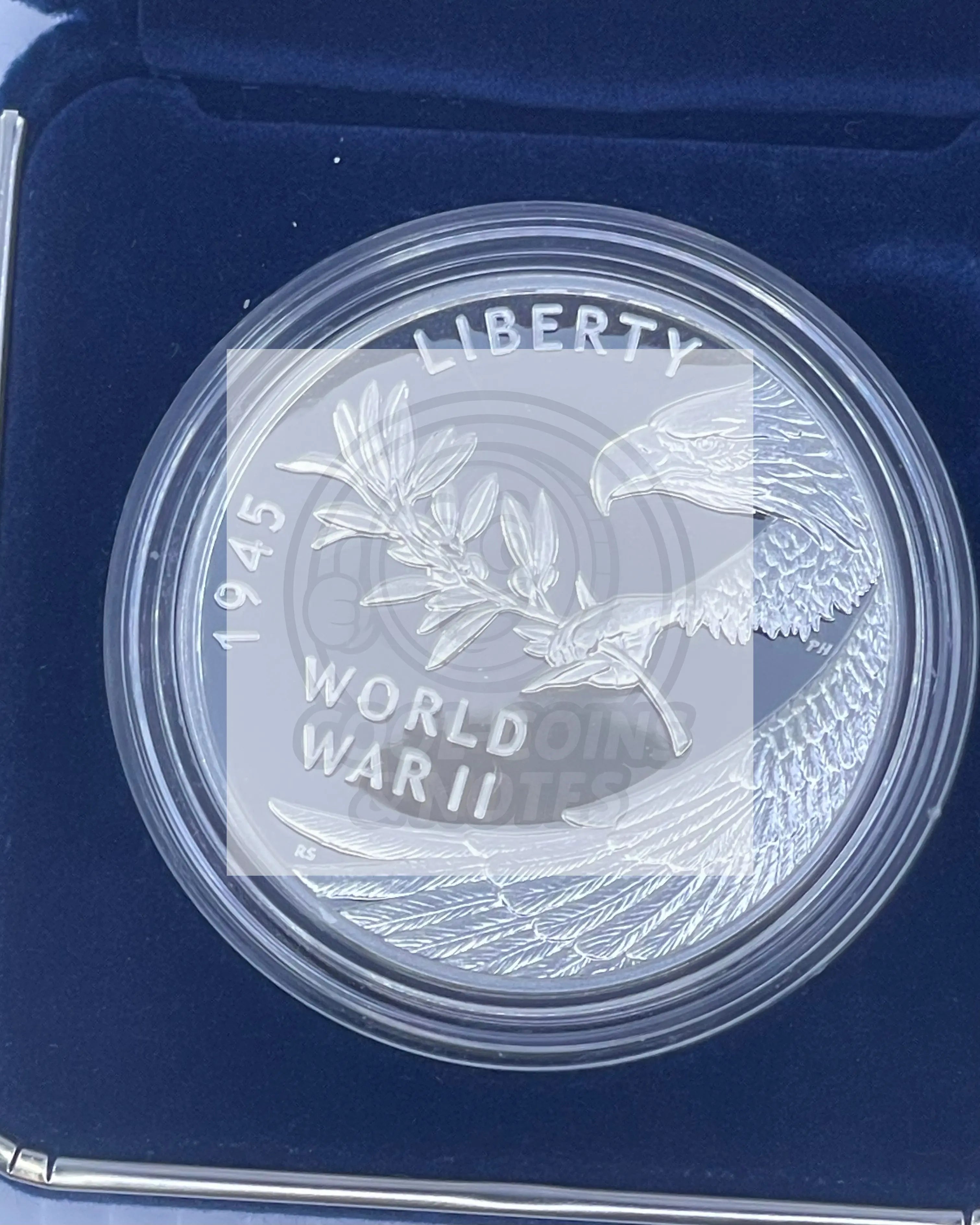 2020 SILVER MEDAL END OF WORLD WAR II IN ORIGINAL BOX/COA 1 OZ .999 WW2 - Cool Coins & Notes