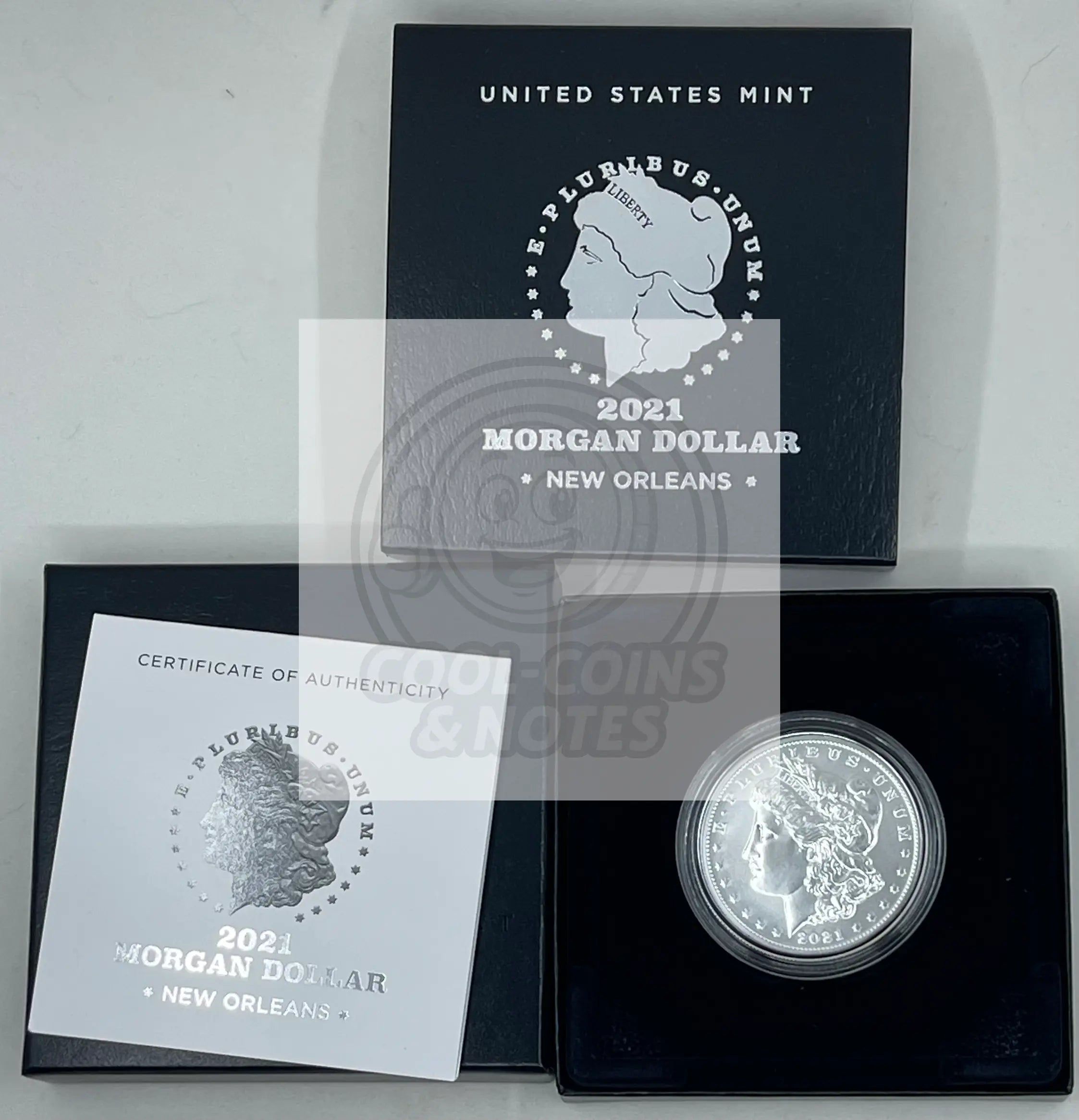 2021-O Morgan Silver Dollar New Orleans In OGP Coin - Cool Coins & Notes