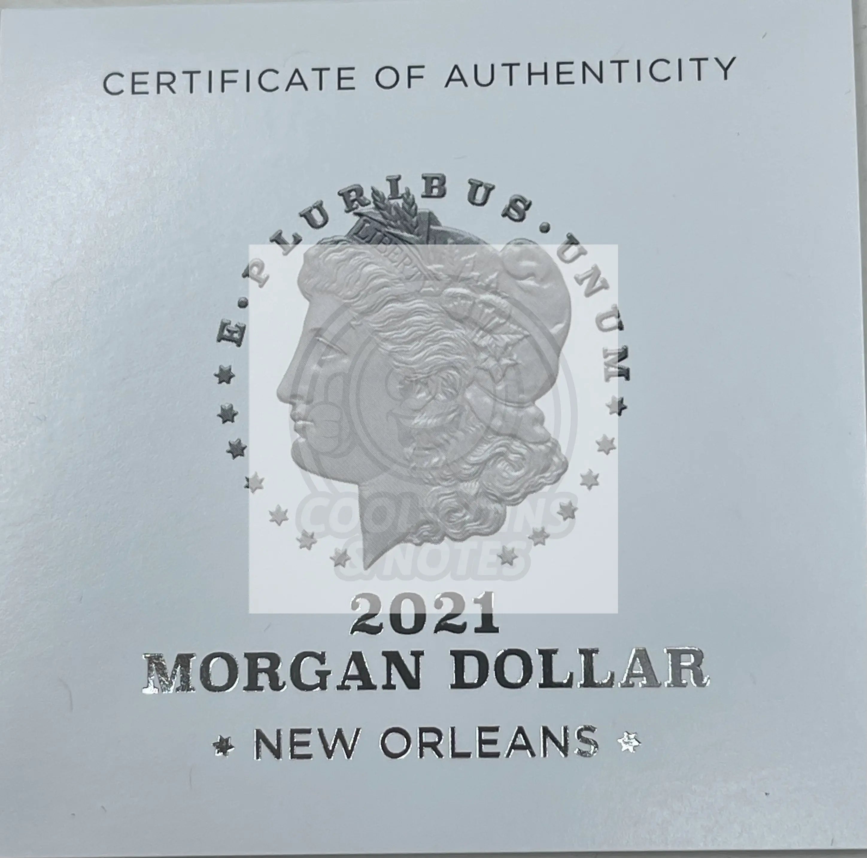 2021-O Morgan Silver Dollar New Orleans In OGP Coin - Cool Coins & Notes