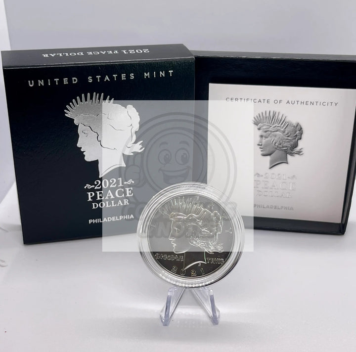 2021 Peace Silver Dollar Philadelphia (P) - with OGP Box & COA US MINT SM111 - Cool Coins & Notes