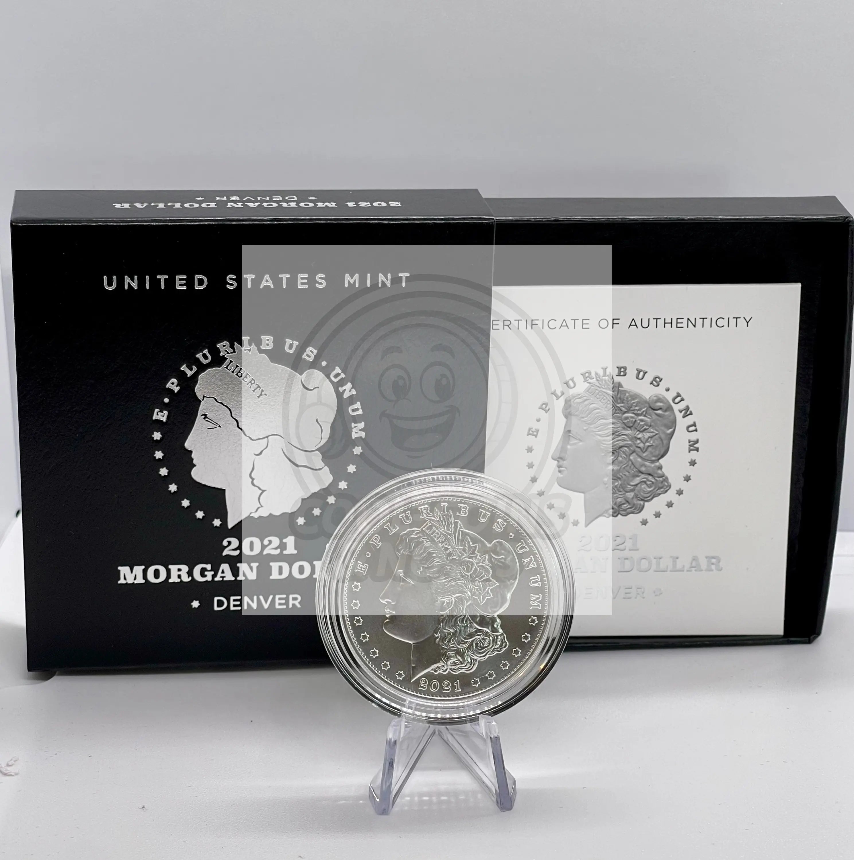 2021 $1 D SILVER MORGAN DOLLAR WITH BOX/COA MINT CODE 21XG DENVER SM112 - Cool Coins & Notes