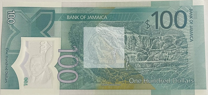 2022 Jamaica $100 Dollars P-97 UNC Commemorative Polymer World Banknote - Cool Coins & Notes
