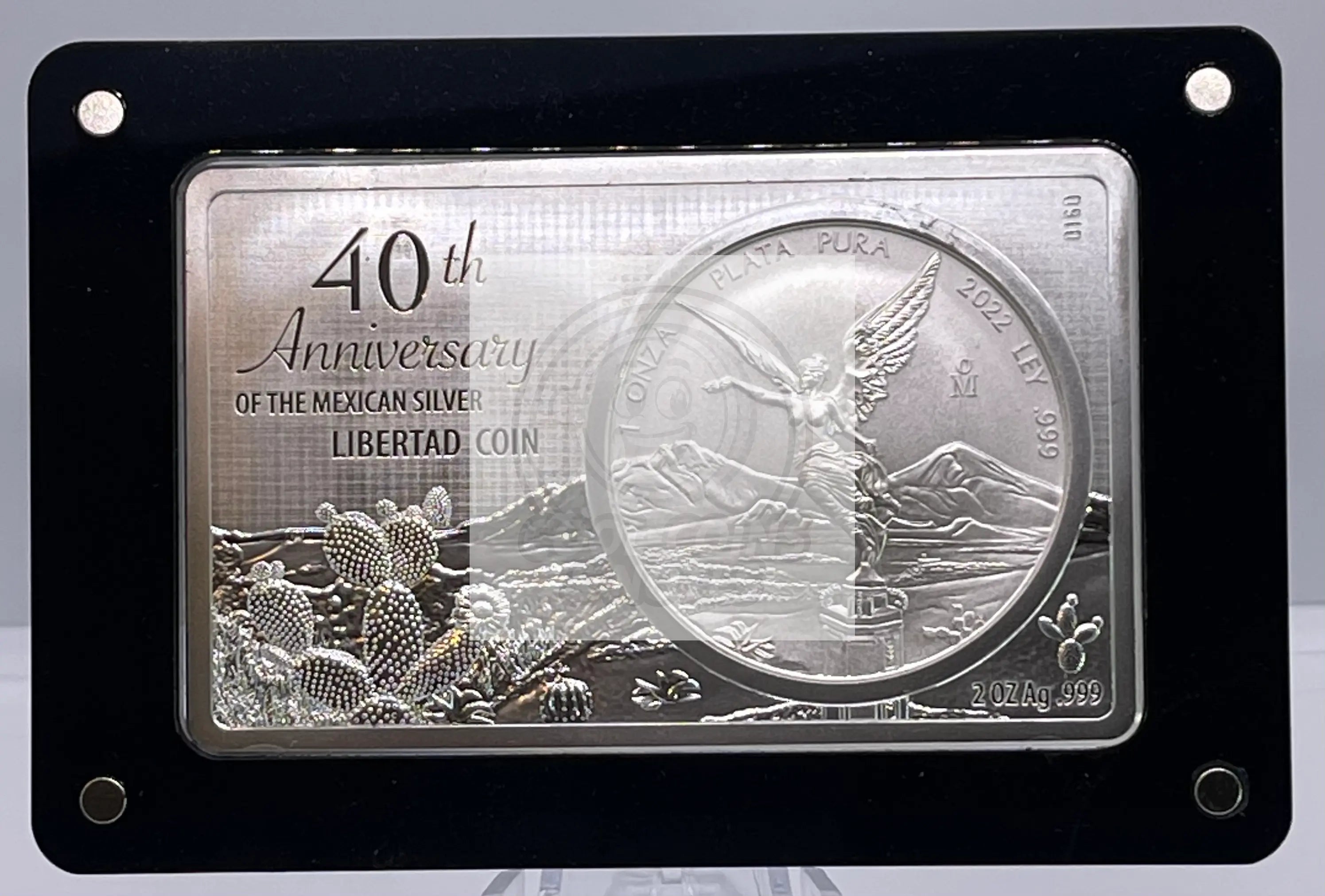 2022 Mexico 3 oz Silver Libertad 40th Anniversary Coin Bar SM150 - Cool Coins & Notes