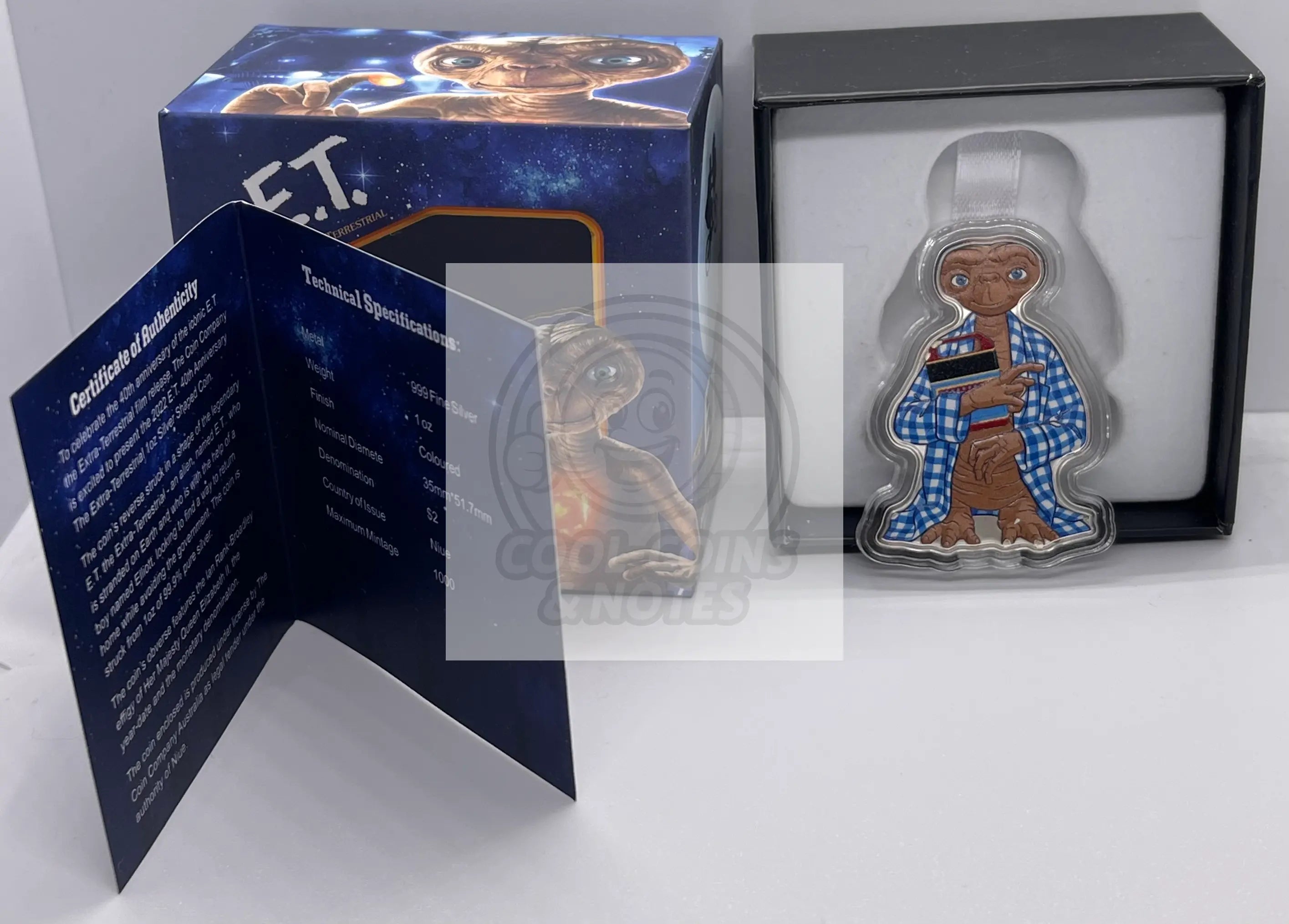 2022 Niue 1 oz Ag $2 E.T. The Extraterrestrial Shaped Coin UNC - Cool Coins & Notes