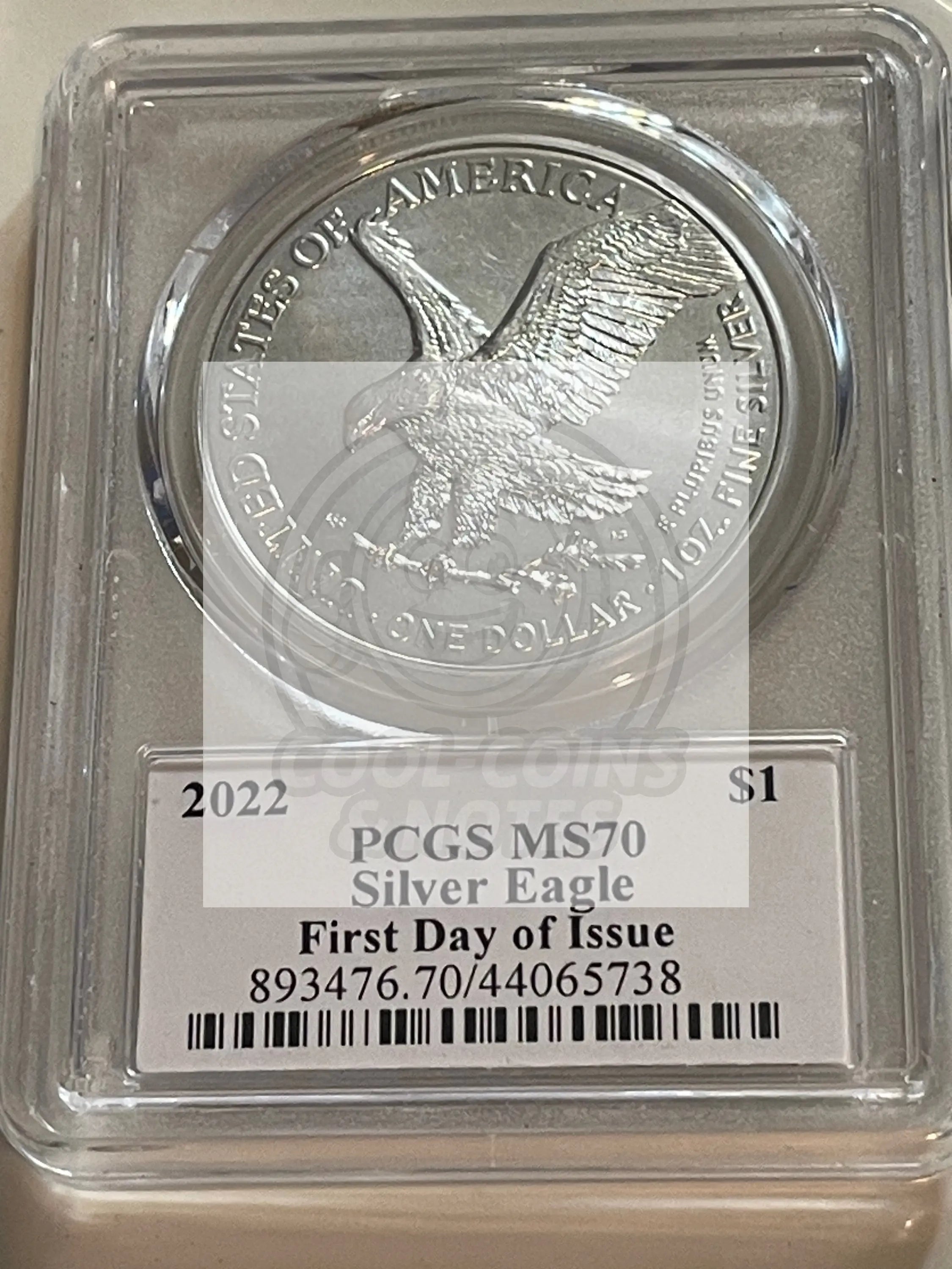 2022 PCGS Silver American Eagle - First Day of Issue - MS70 - Cool Coins & Notes
