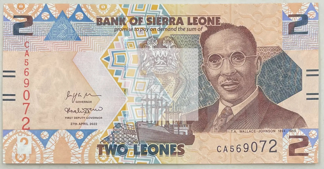 2022 Sierra Leone 2 Leones P-35 UNC banknote