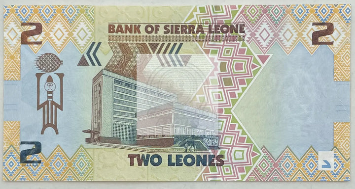 2022  Sierra Leone  2 Leones  P-35  UNC Banknote - Cool Coins & Notes