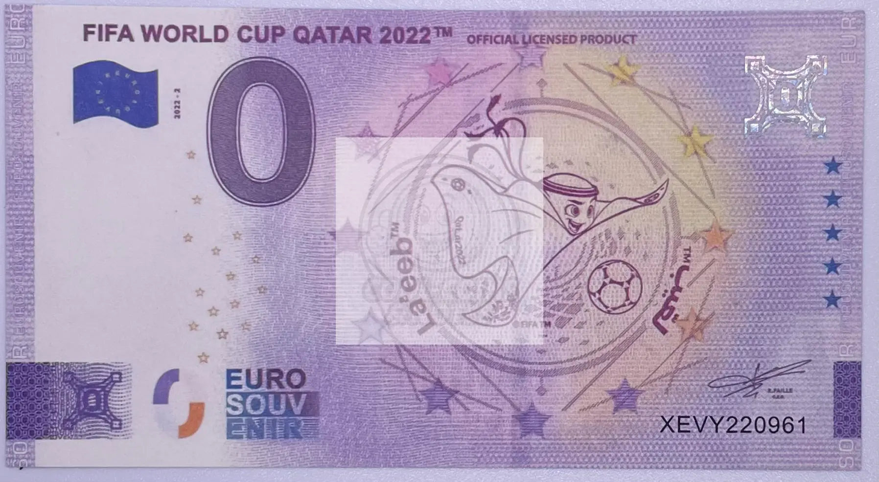 2022 $0 Euro FIFA World Cup Qatar Banknote UNC - Cool Coins & Notes