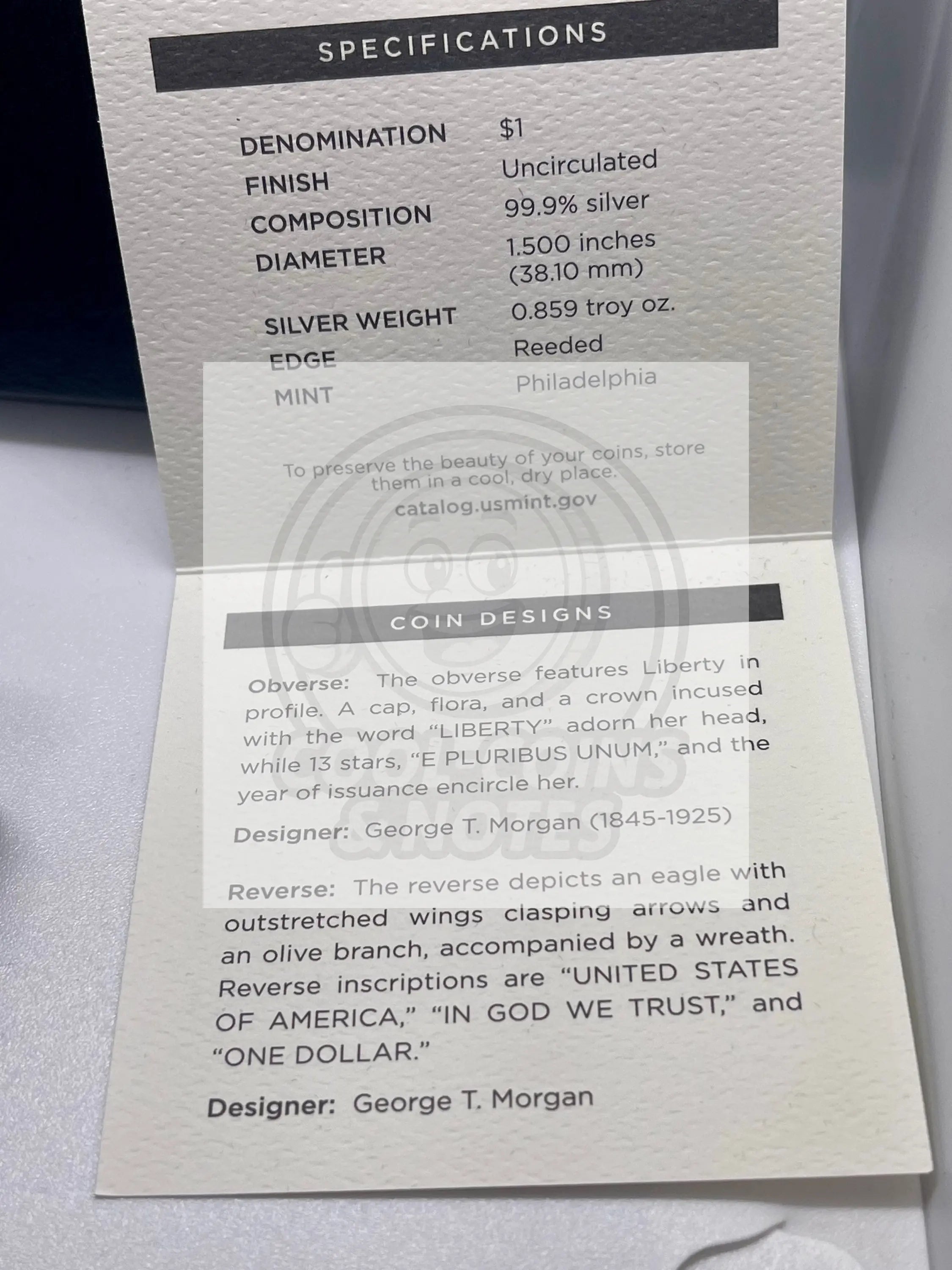 2023 Morgan Silver Dollar - Philadelphia - with Box and COA SM109 - Cool Coins & Notes