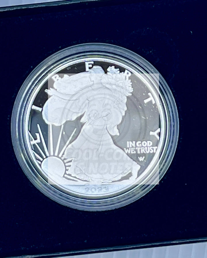 2023-S Proof $1 American Silver Eagle Box, OGP & COA - Cool Coins & Notes