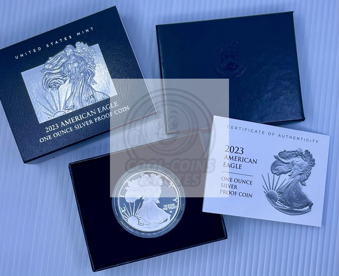 2023-S Proof $1 American Silver Eagle Box, OGP & COA - Cool Coins & Notes