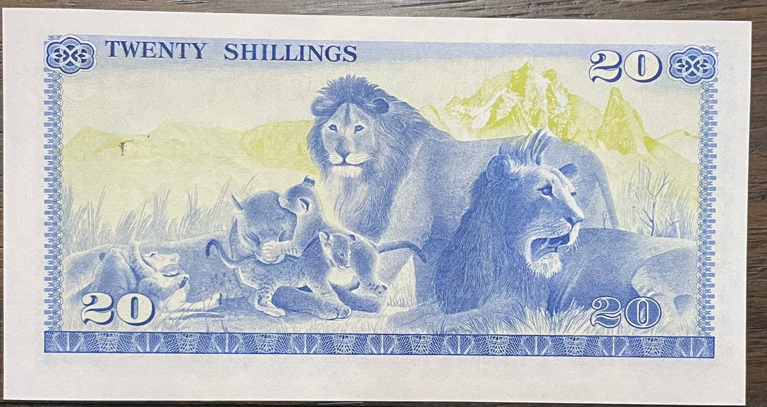 Kenya 20 Shilingi 1978 P 17 UNC Lions Banknote Currency
