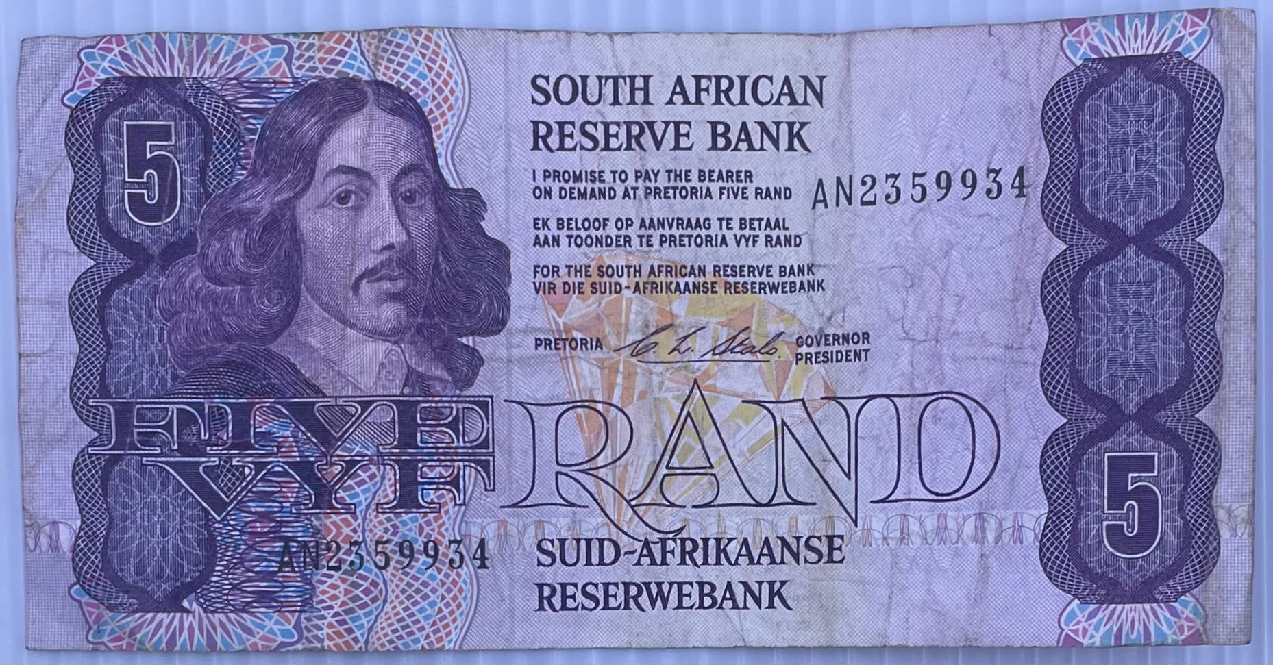 1990-1994 South Africa 5 Rand P-119 Circulated World Banknote