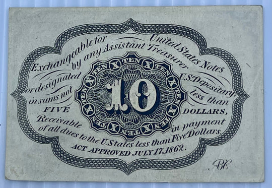 USA 1862 10 Cents P-98d AU, World Banknote