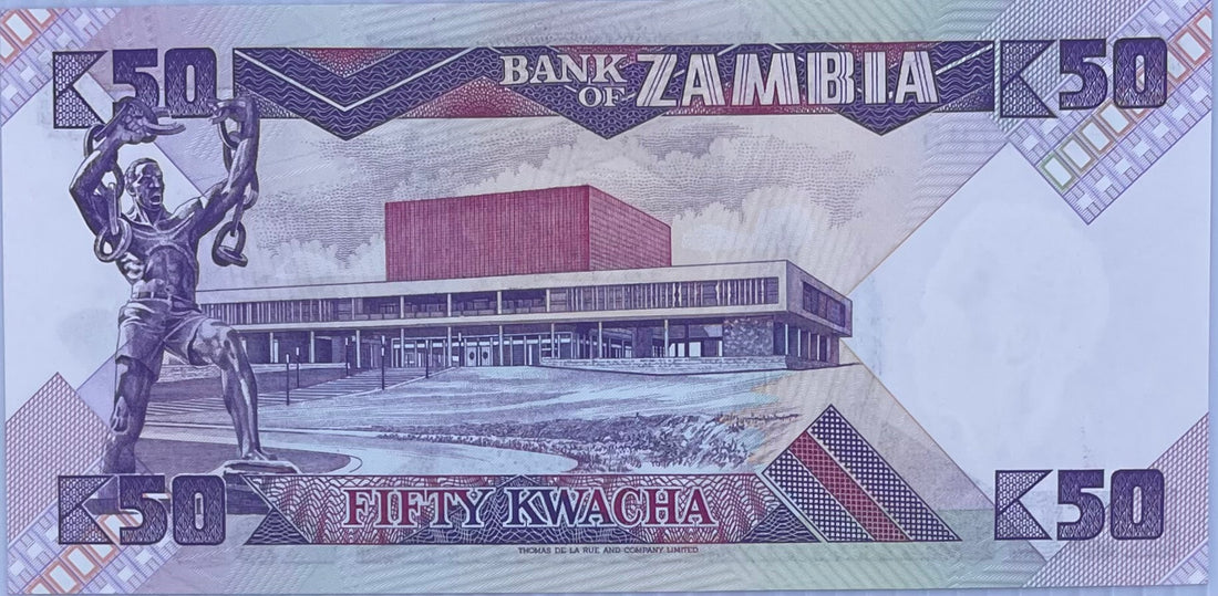 1986-1988 Zambia 50 Kwacha P-28r, UNC World Banknote
