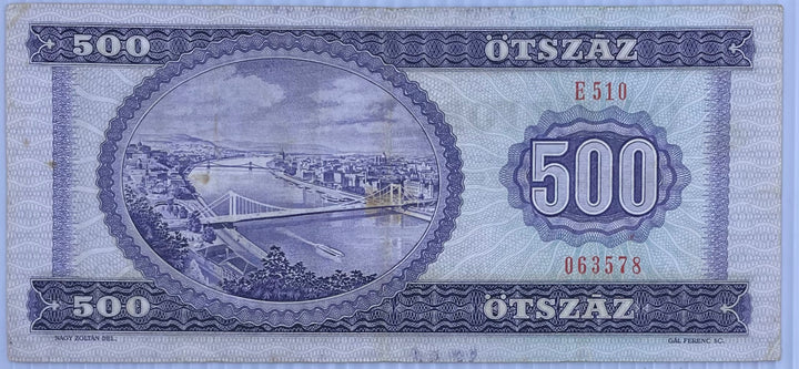 1990 Hungary 500 Forint P-175 Used World Banknote