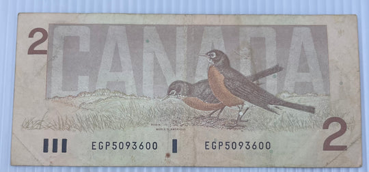 Canada 1986 2 Dollars P-97 Circulated World Banknote Note From Lot