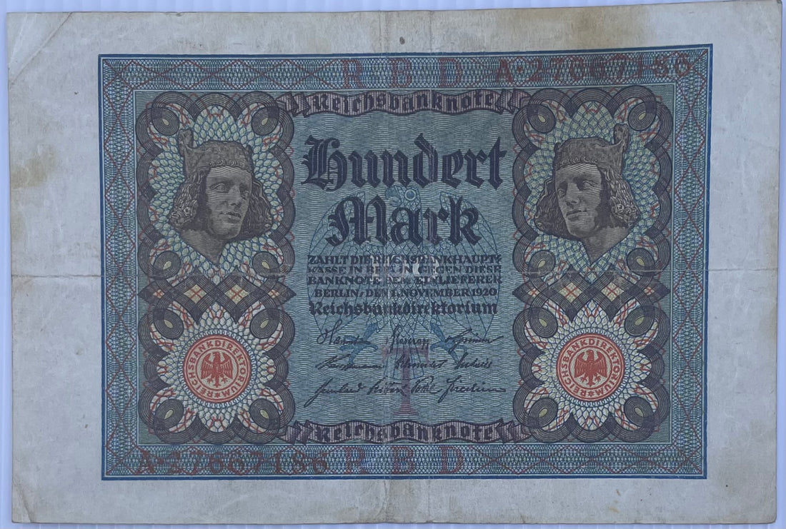 Germany 1920 100 Mark P69 Used World Banknote Currency From Lot