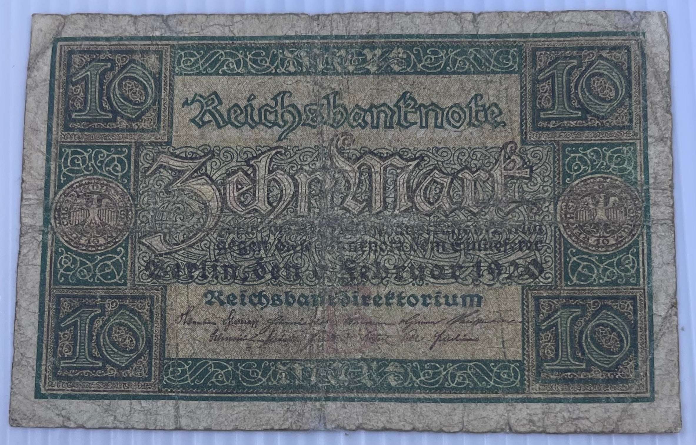 Germany 1920 10 Mark P-67 Used World Banknote Currency