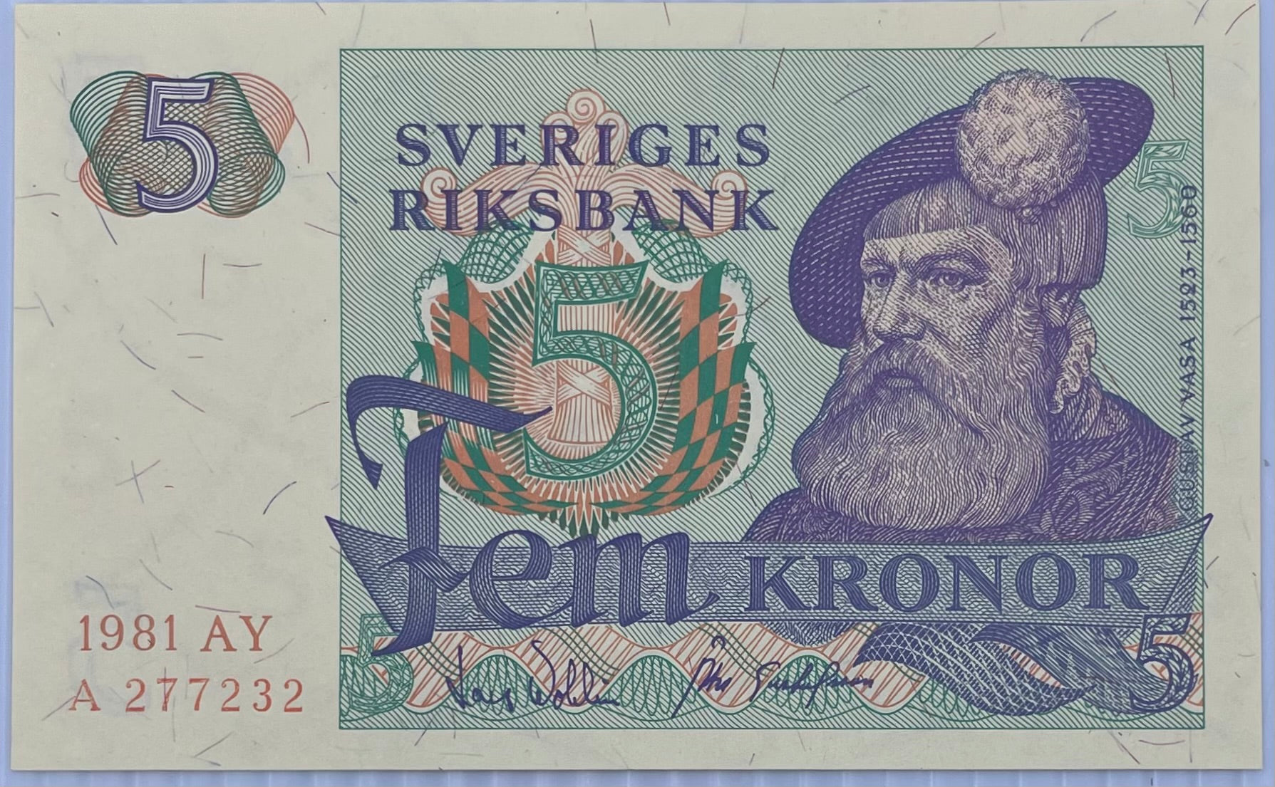 1981 Sweden 5 Kroner P-51D UNC World Banknote