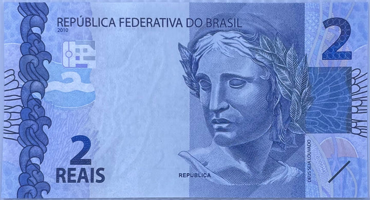 2010-2015 ND Brazil 2 Reais P-252b UNC Turtle World Banknote