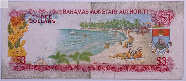 $3 Bahamas Monetary Authority P28a 1968 $3 Banknote - Cool Coins & Notes