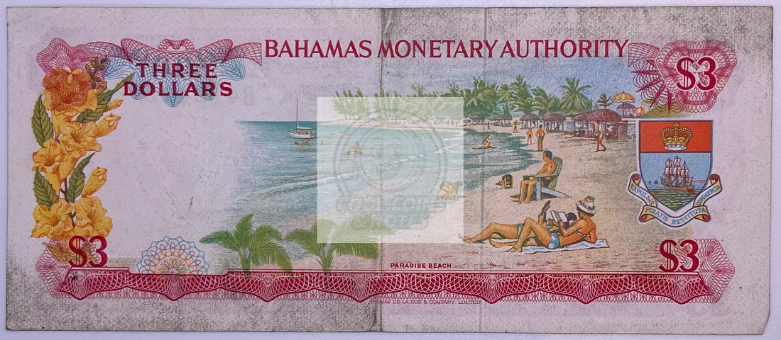 $3 Bahamas Monetary Authority P28a 1968 $3 Banknote - Cool Coins & Notes