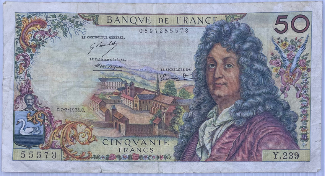 1974 France 50 Francs P-148 Circulated World Banknote