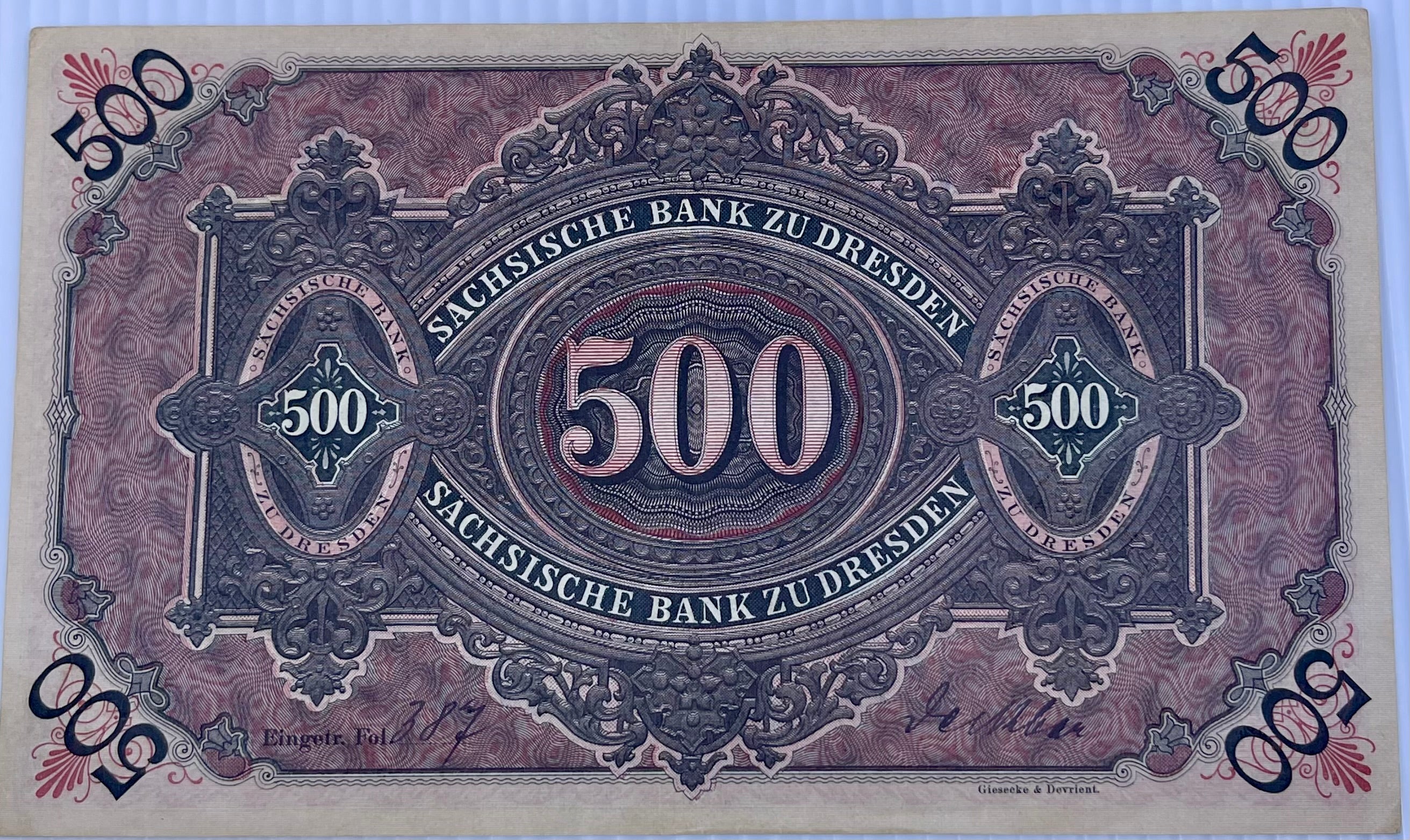 Germany States 1911 500 Mark P-S953B Used Banknote