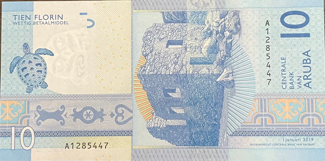 Aruba 2019 P.21a 10 Florin UNC Turtle World Banknote Currency