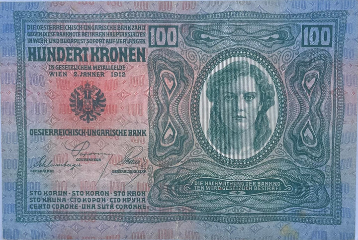 Austria 1919 100 Kronen P-56 Used World Banknote From Lot