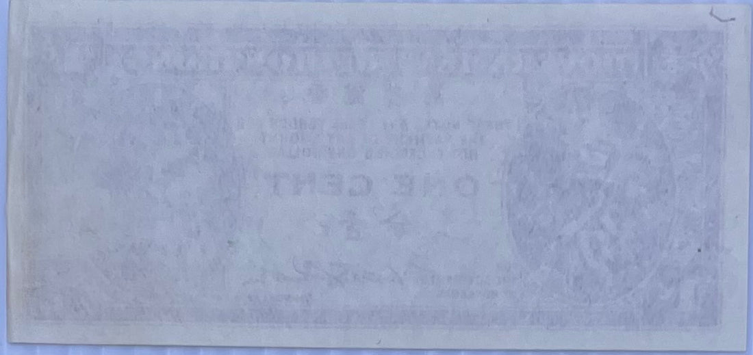 Hong Kong 1 Cent 1945 P321, AU King George World Banknote