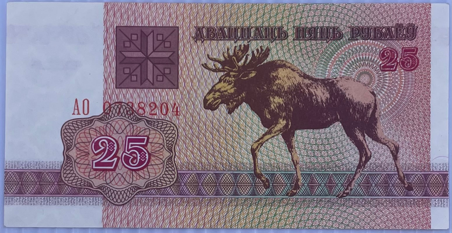 Belarus 1992 25 Rubles P-6 UNC  World Banknote Currency