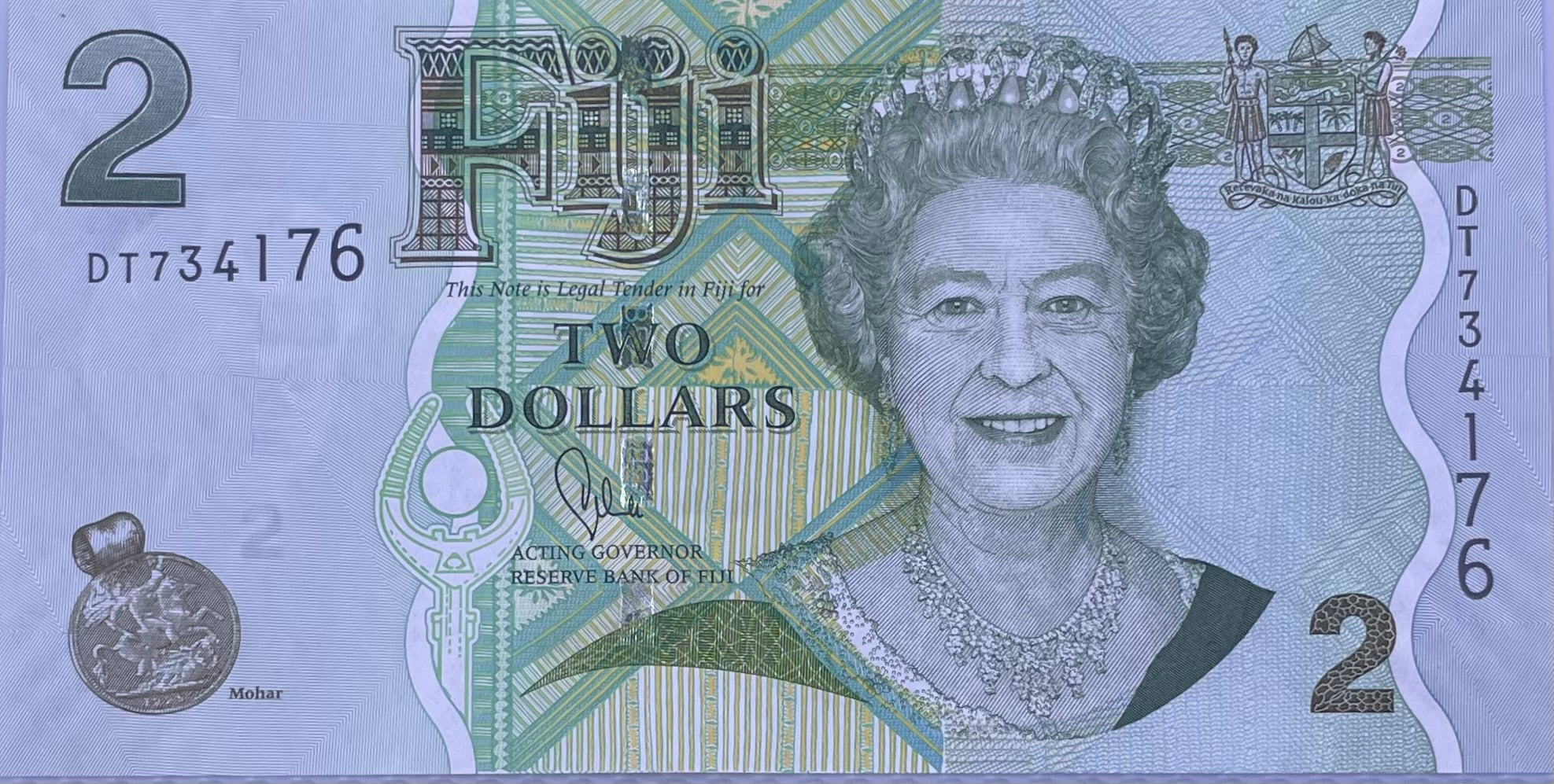 Fiji 2 Dollars Banknote, 2011 ND, P-109b, UNC