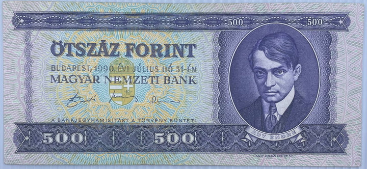 1990 Hungary 500 Forint P-175 Used World Banknote