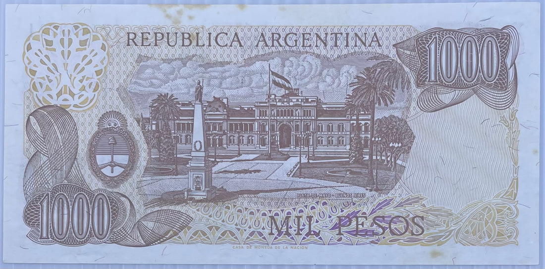 1982 Argentina 1,000 Pesos P-304 UNC Banknote