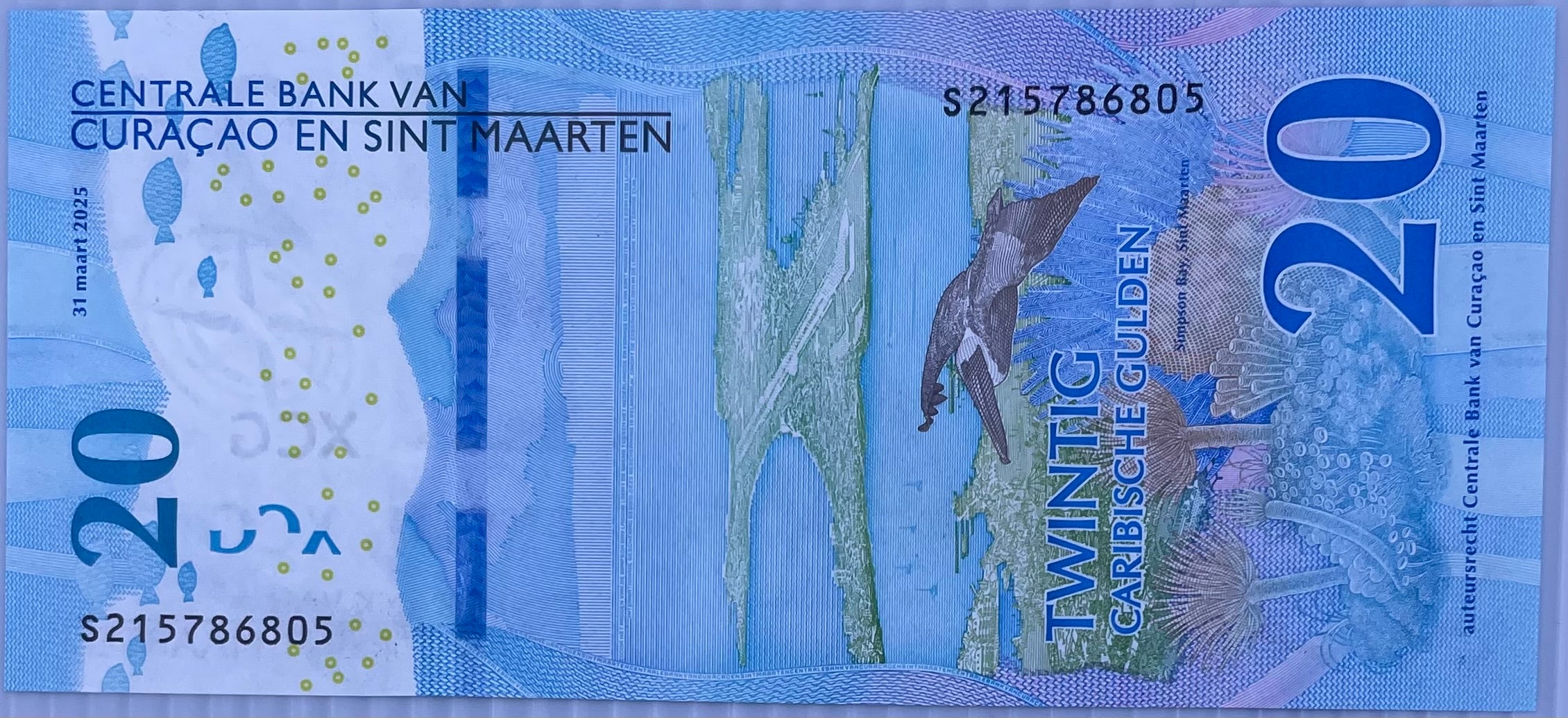 Curacao & Saint Maarten 2025 20 Gulden P-2 UNC Banknote