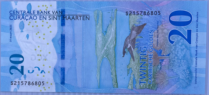 Curacao & Saint Maarten 2025 20 Gulden P-2 UNC Banknote