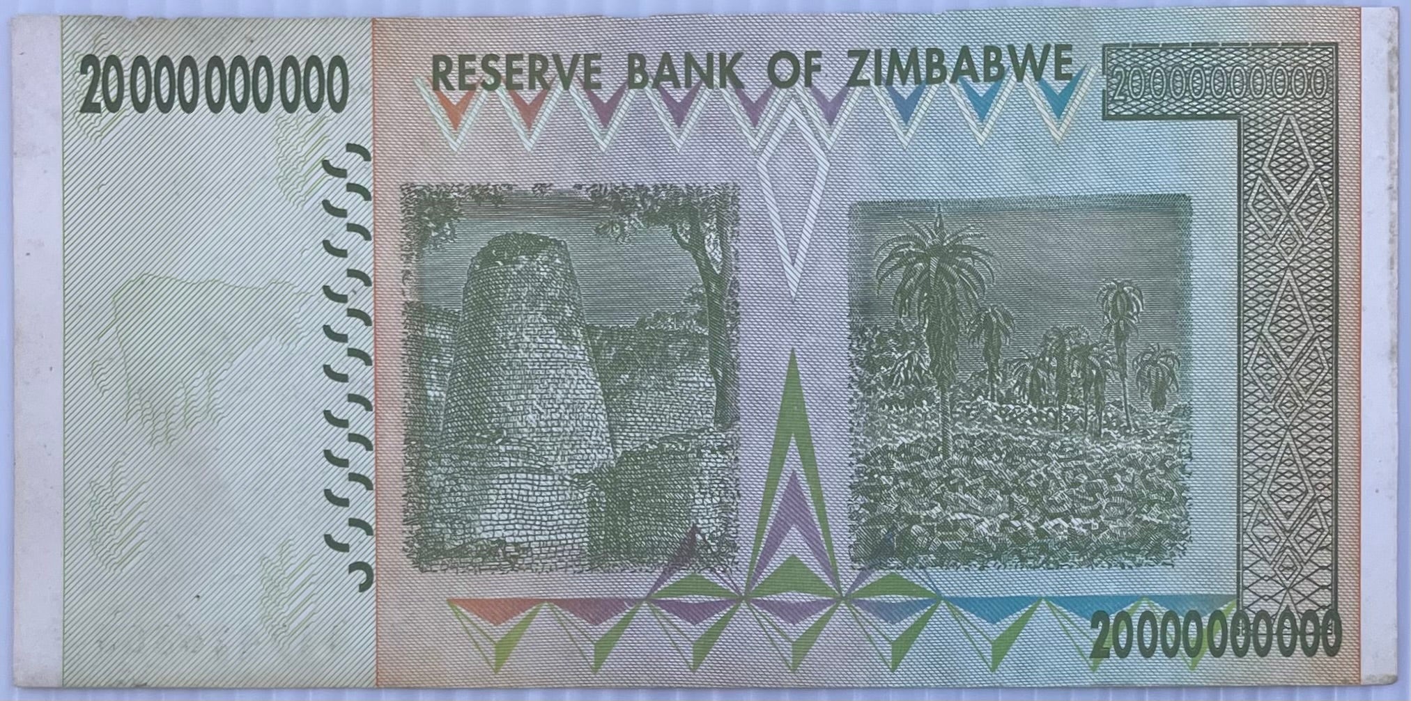 2008Zimbabwe 20 Billion Dollars Banknote, 2008, P-86, Used