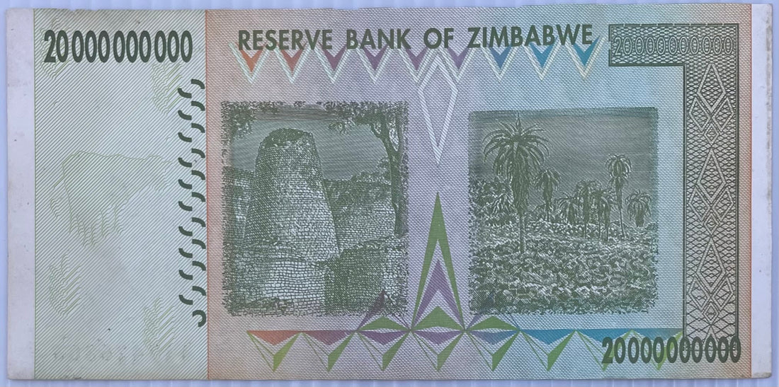 2008Zimbabwe 20 Billion Dollars Banknote, 2008, P-86, Used