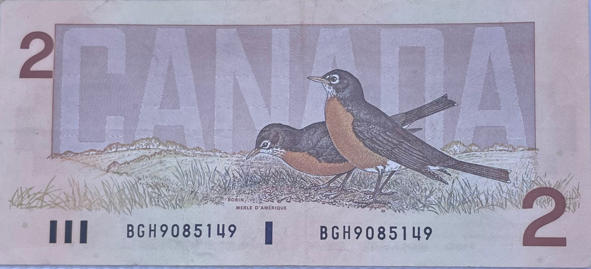 1986 Canada $2 Dollars P94 QEII, Used Banknote From Lot