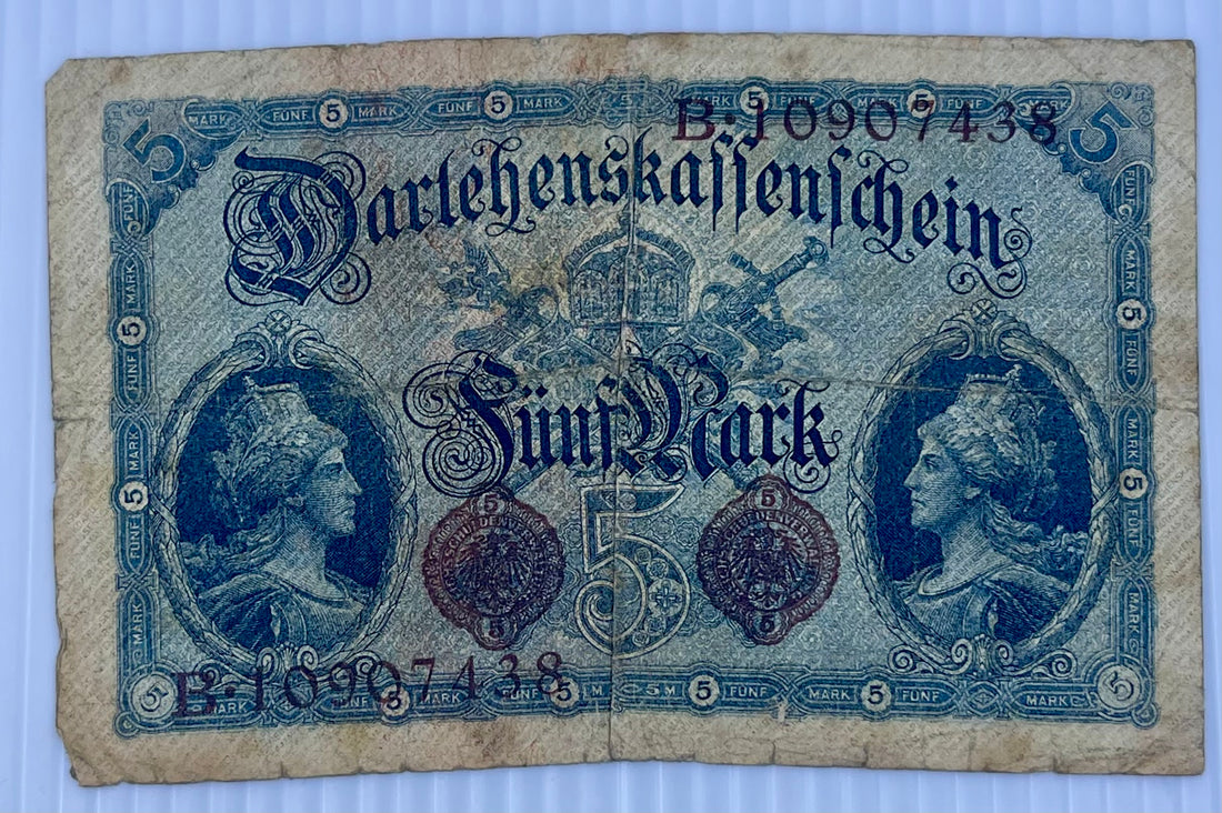 1914 Germany 5 Mark P-47 Used World Banknote