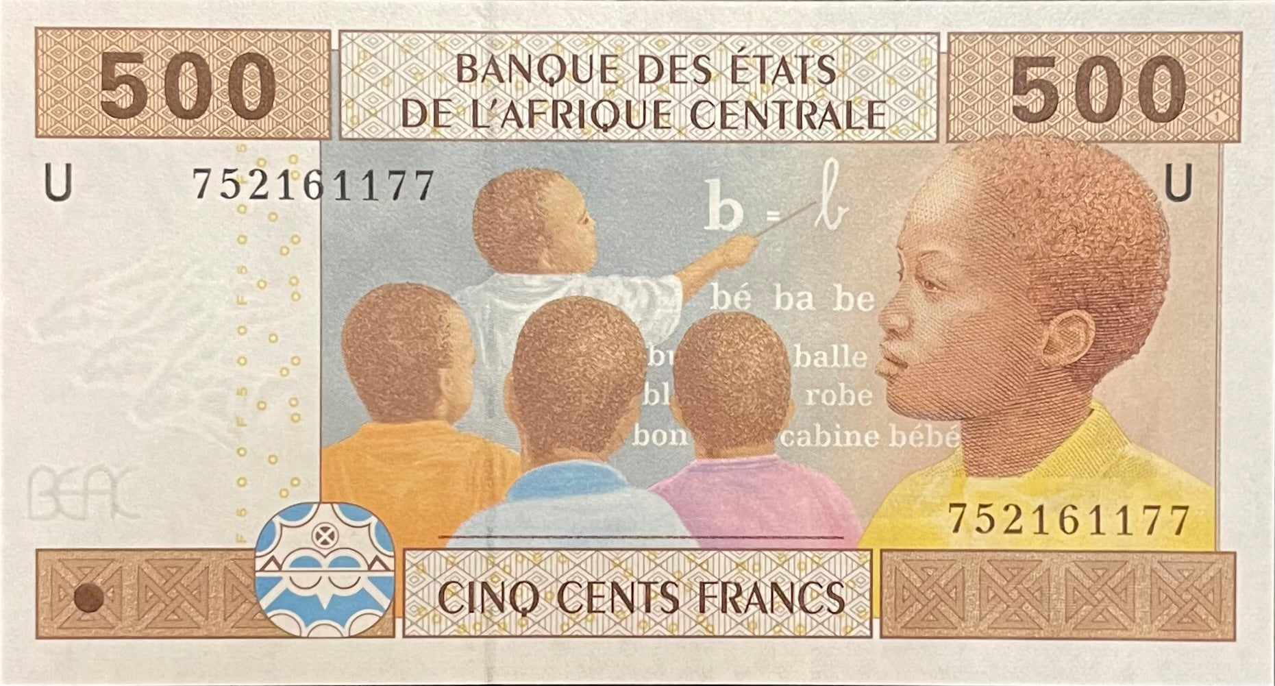 2002 Central African States 500 Francs P-206u UNC World Banknote