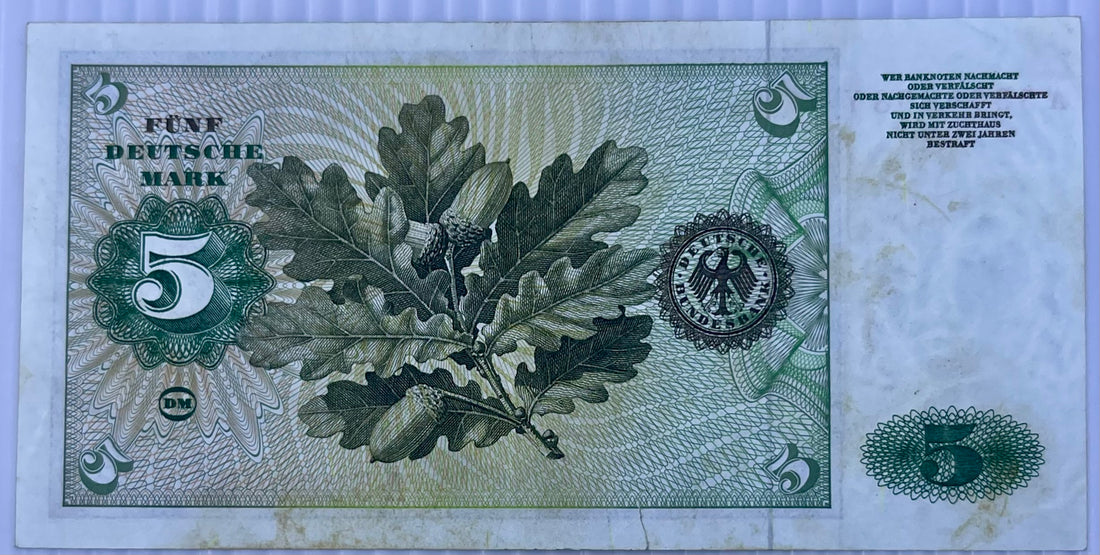 Germany 1960 5 Mark P-18 Used World Banknote