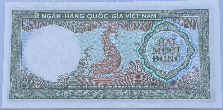 1964 Vietnam 20 Dong P-16a World Currency Banknote
